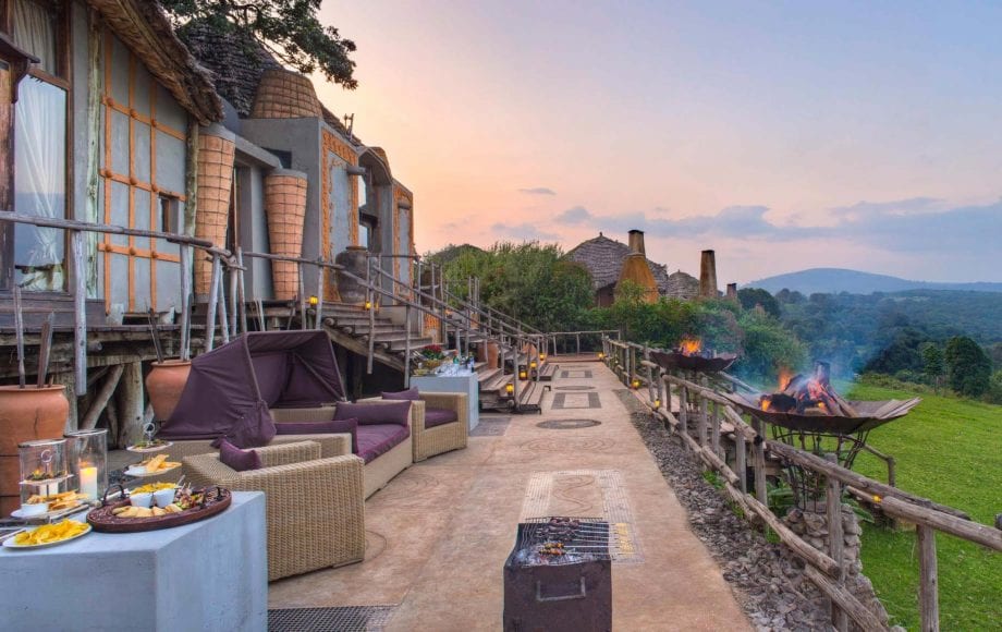 Ngorongoro Crater Lodge at sunset