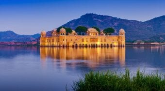 Jaipur Palace in the middle of a lake