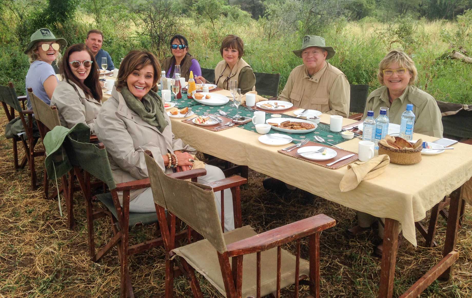 Friends and family dinner at Meru National Park, Kenya