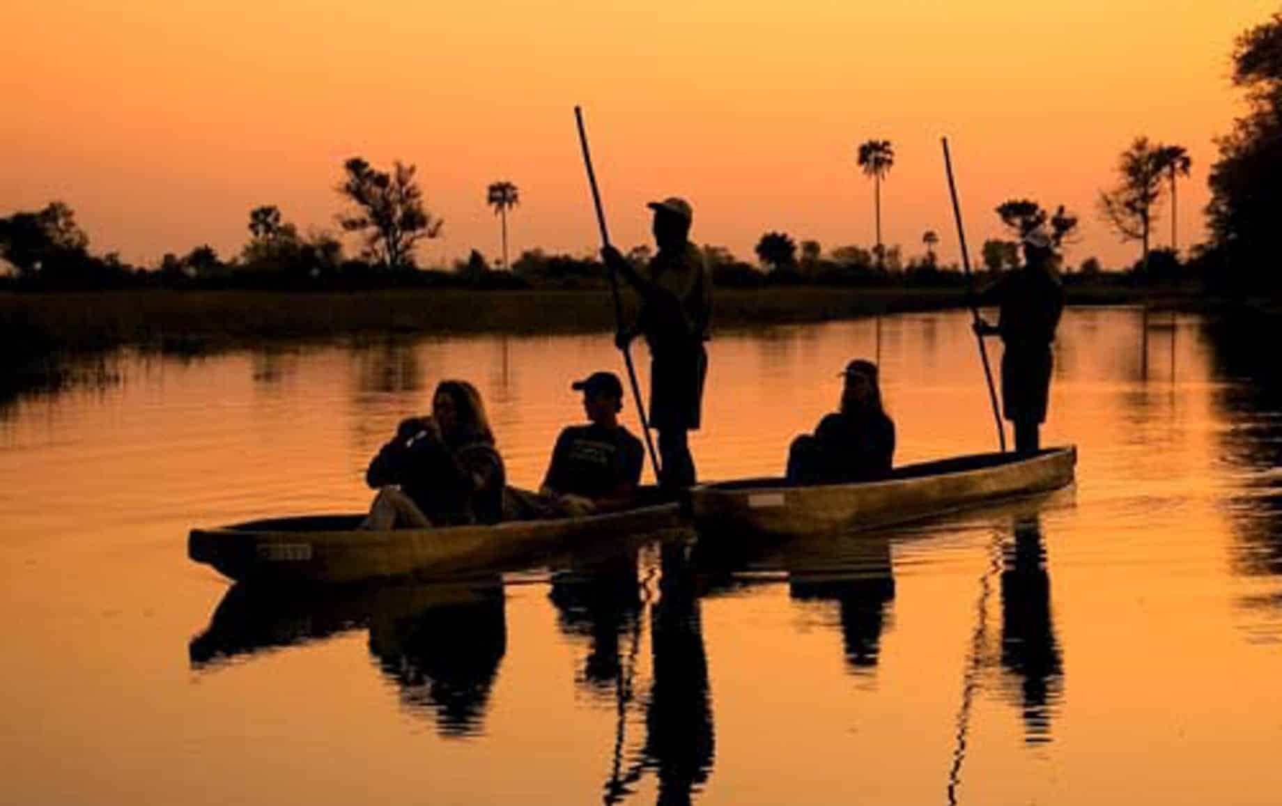 Mokoro boat experience during sunset