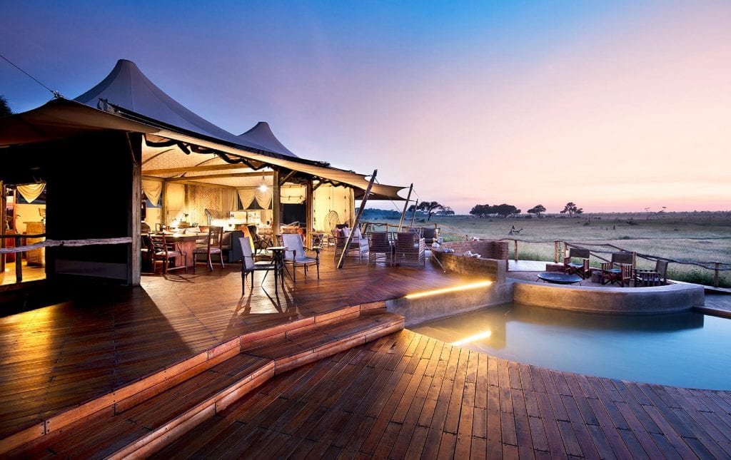 Pool deck of Somalisa Lodge