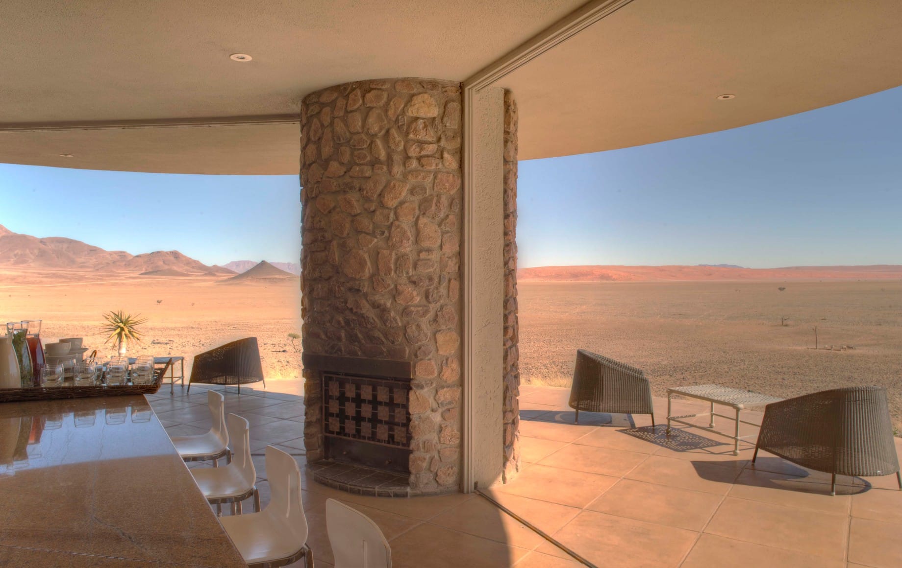A bar at the lodge