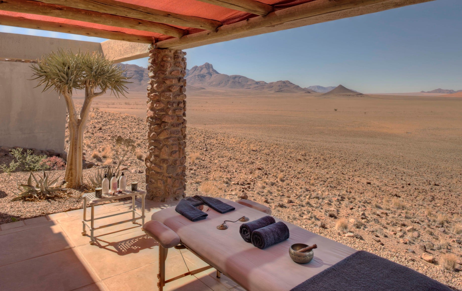 A massage table at the Lodge