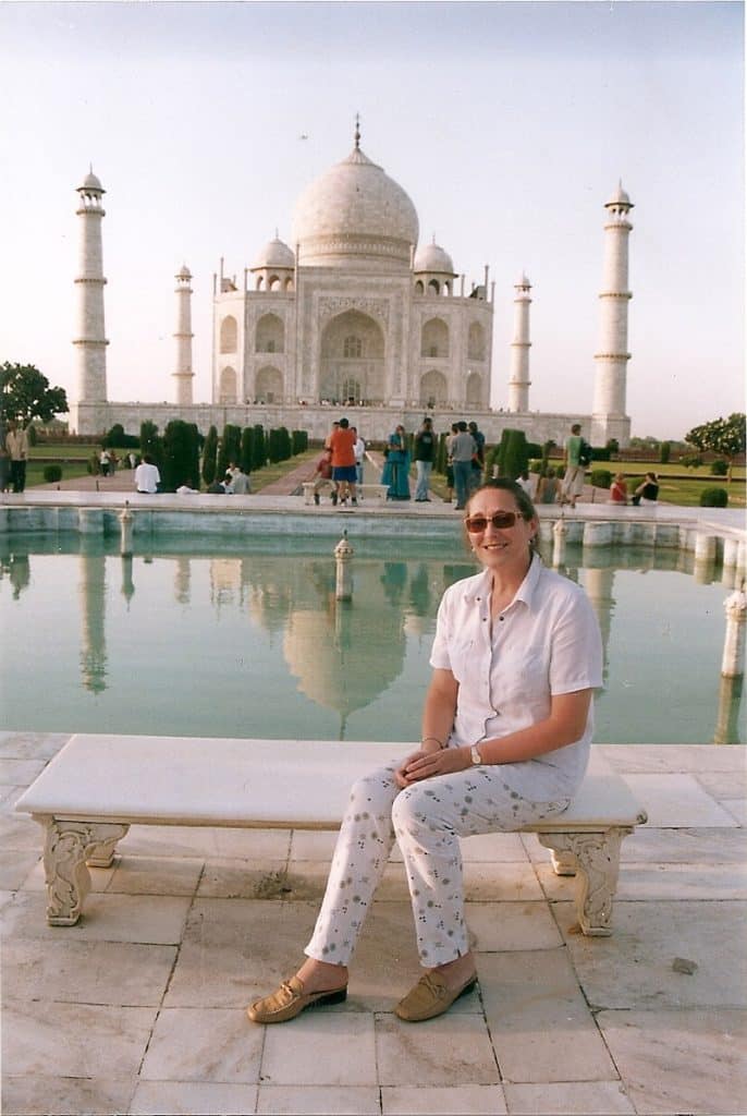 Marion Miller in front of the Taj Mahal