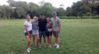 family on safari in africa