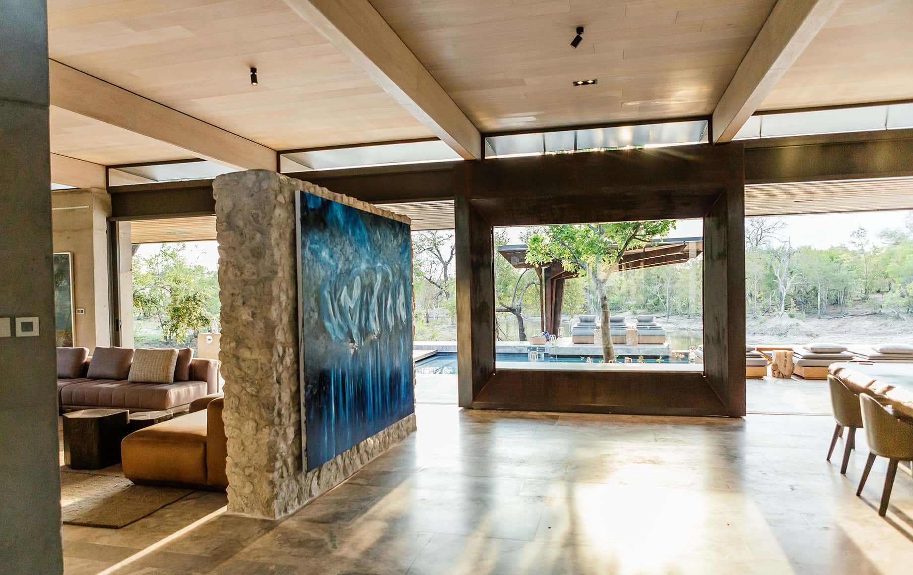 An open concept living room and dining room
