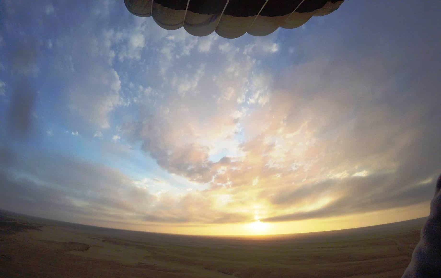A sunset in the sky