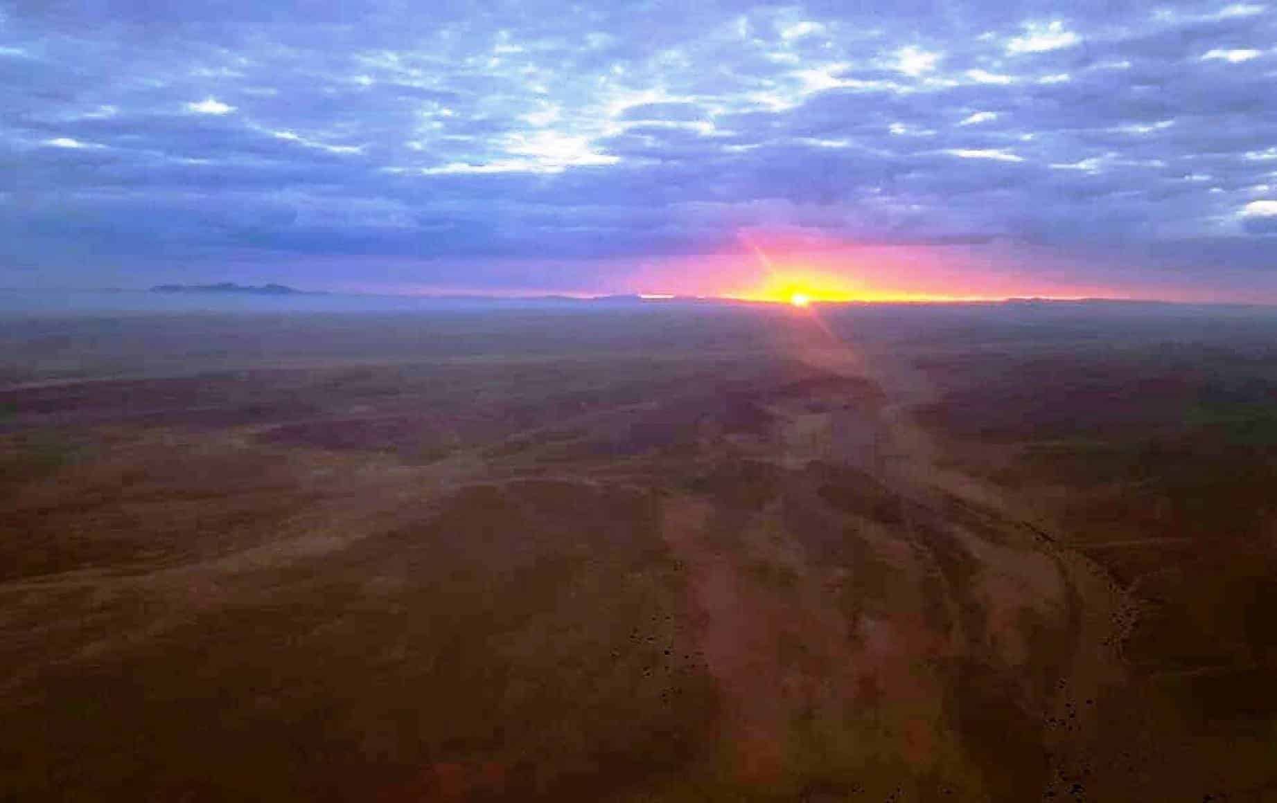 A sunset in the sky