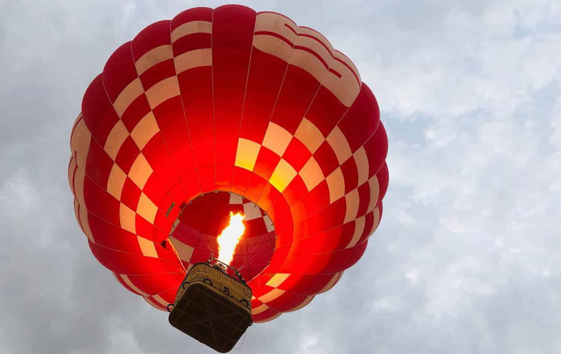 A hot air balloon in the sky