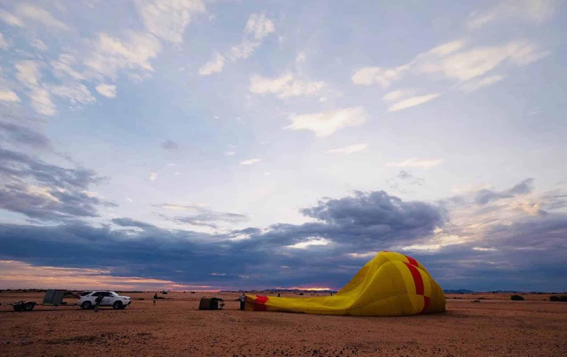A limp hot air balloon