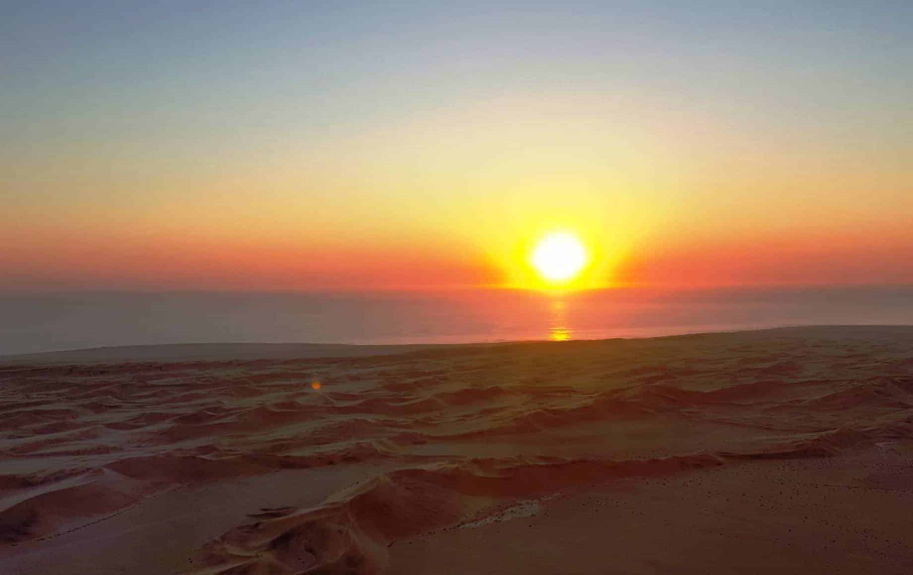 A sunset in the sky