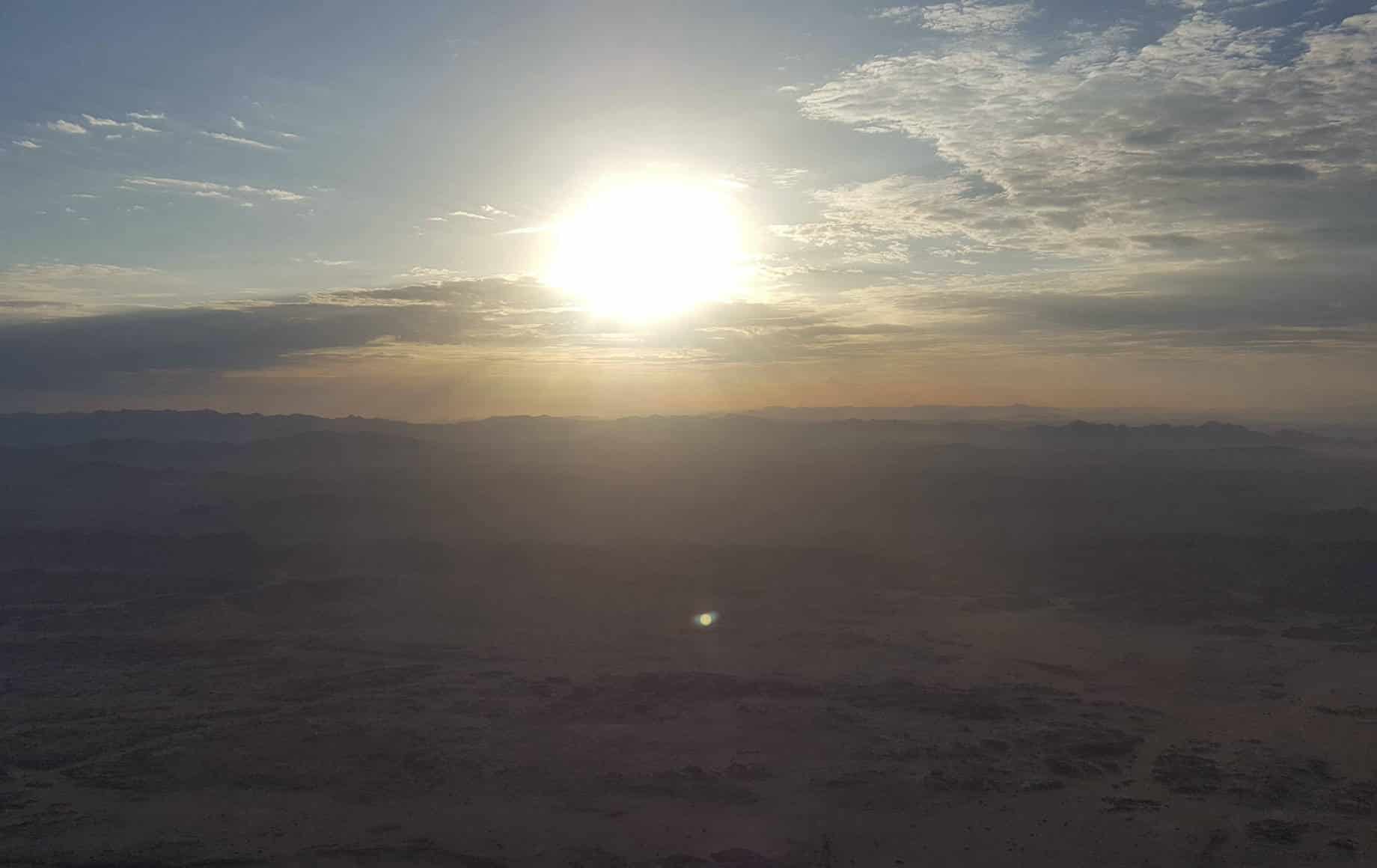 A sunset in the sky