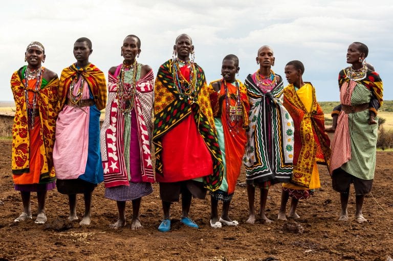 native women in dresses