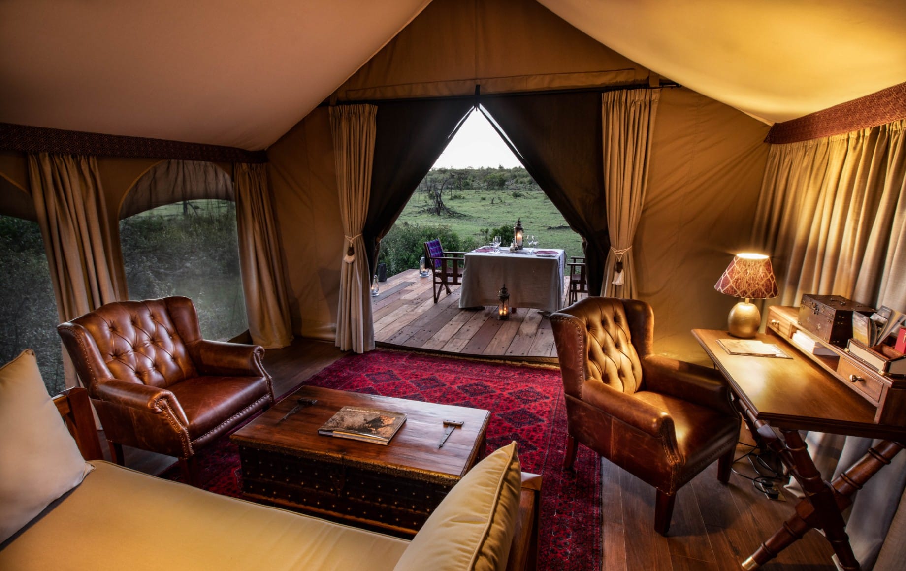 a room at Mara Nyika during dusk