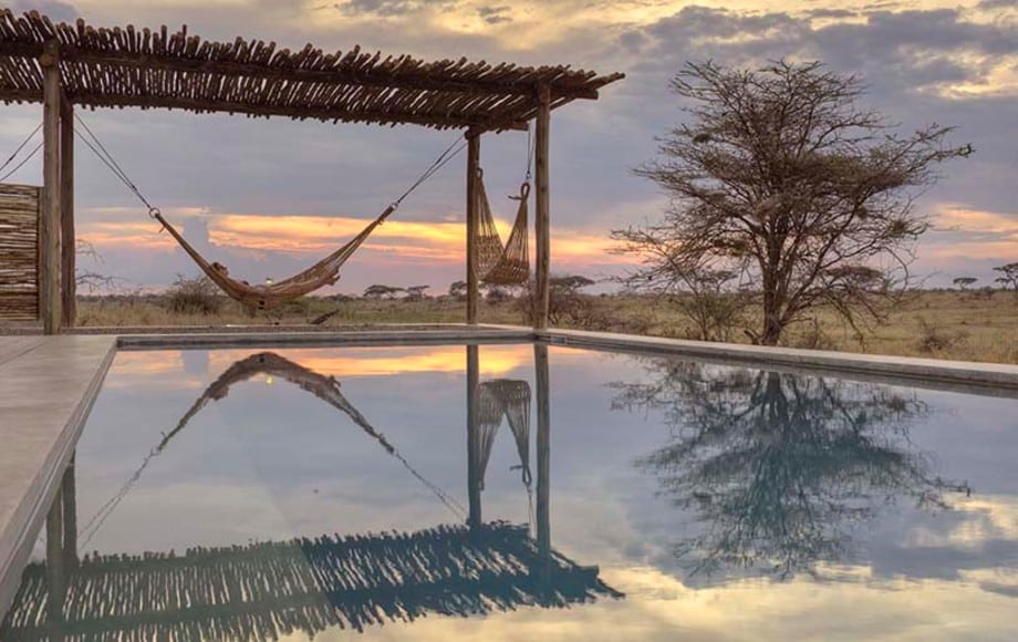 The pool at the Namiri Plains hotel
