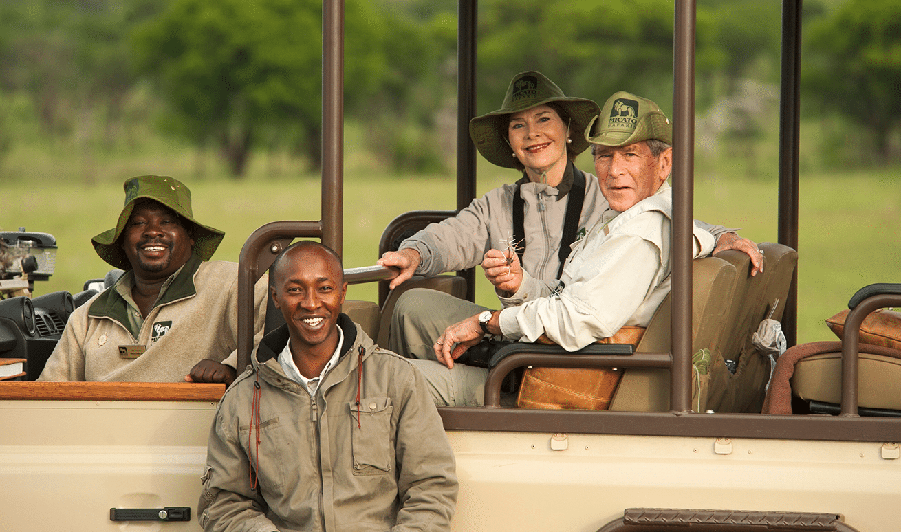 George W Bush on a Micato safari in East Africa