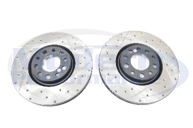 StopTech Drilled & Slotted Rotors (Front Pair), 2013-16 Dart / 2015+ Renegade