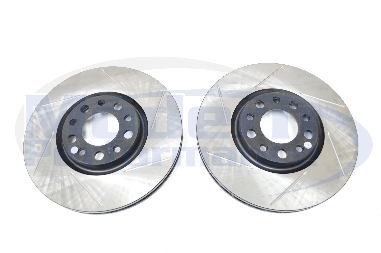 StopTech Slotted Rotors (Front Pair), 2013-16 Dart / 2015+ Renegade