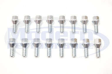 16 Piece Hex Drive Lug Bolt Set (Chrome or Black), 2012-18 Fiat 500