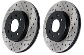 StopTech Drilled & Slotted Rotors (Rear Pair), 2012-19 Chevrolet Sonic 1.4L Turbo
