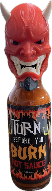 Turn Before You Burn Hot Sauce with Devil Head