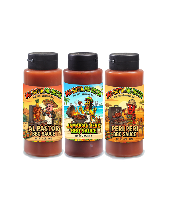 Mo Hotta Mo Betta ALL 3 BBQ Sauces- Plastic Squeeze Bottles
