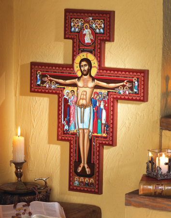 Hand Painted San Damiano Crucifix original 41"