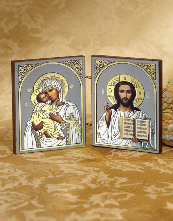 Silver Style Diptych - set of 4