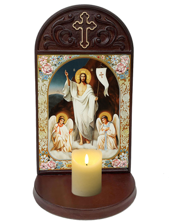 Christ Victorious Wooden Home Icon Shrine
