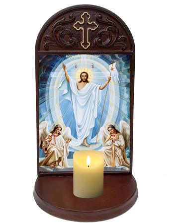 Easter Icon Wooden Home Icon Shrine