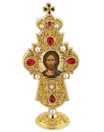 Byzantine Christ Jeweled Standing Cross