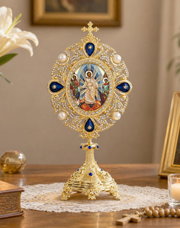 Heirloom Monstrance Style Risen Christ Ornament