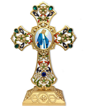 Jeweled Filigree Cross - Our Lady of Grace