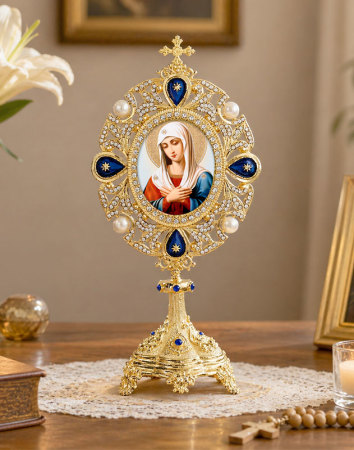 Virgin of Tenderness Monstrance Style Ornament