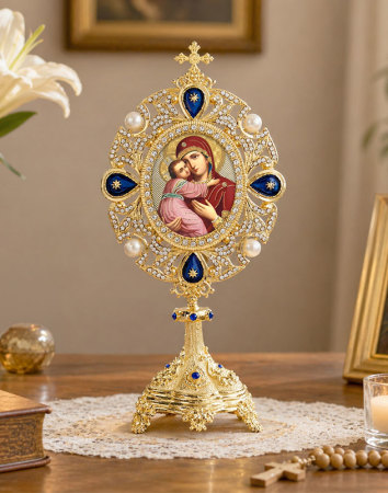 Sweet Kissing Monstrance Style Ornament
