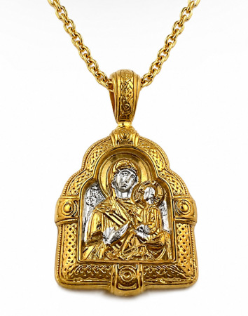 Virgin Mary Gold-Plated Silver Pendant