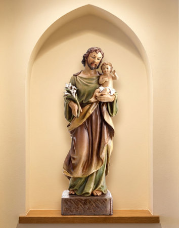 Saint Joseph and Jesus 22" Hand Painted Statue