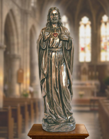 Sacred Heart of Jesus Bronze Style 40 inches