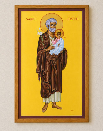 Saint Joseph and Christ Child Original Icon 48" tall