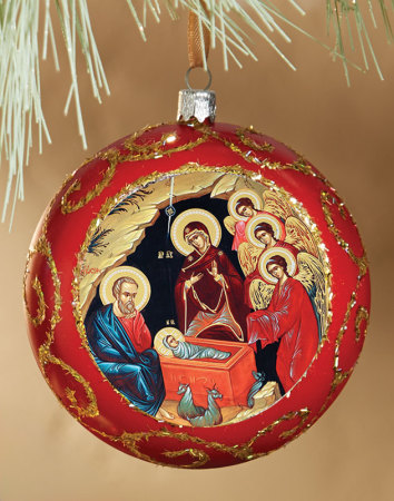 Red Icon Medallion Ornament