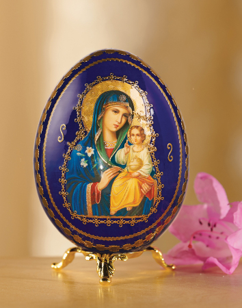 Eternal Bloom Wooden Icon Egg