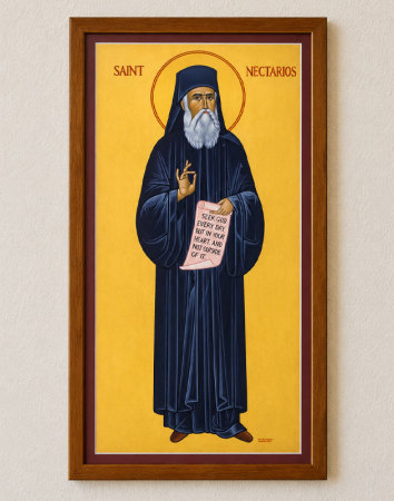 Saint Nectarios of Aegina Original Icon 36" tall