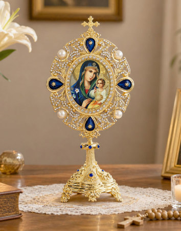 Eternal Bloom Heirloom Monstrance Style Icon Ornament
