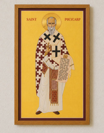 Saint Polycarp the Martyr Original Icon 48" tall