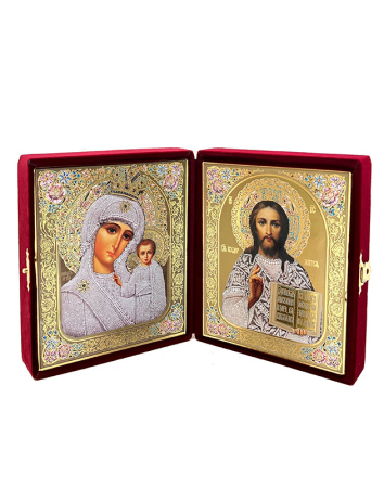Golden Line Traditional Icon Diptych