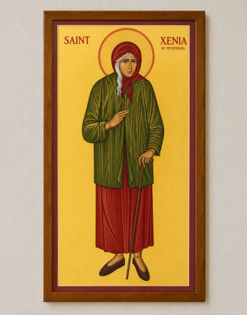 Saint Xenia of St Petersburg Original Icon 36" tall