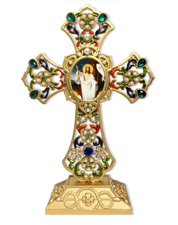 Jeweled Filigree Cross - Christ Resurrected
