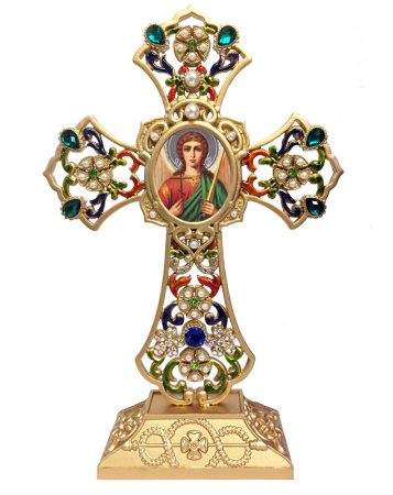 Jeweled Filigree Cross - Archangel Michael