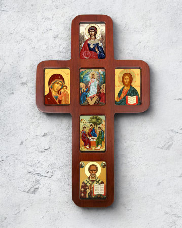Wooden Icon Cross - Orthodox Style