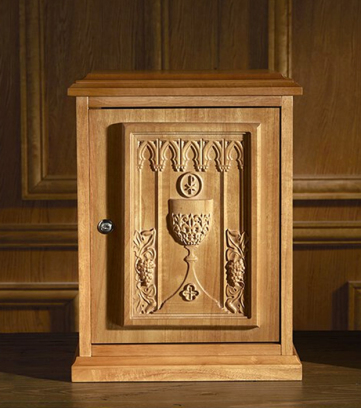 Chalice and Host Hardwood Tabernacle - Oak Stain